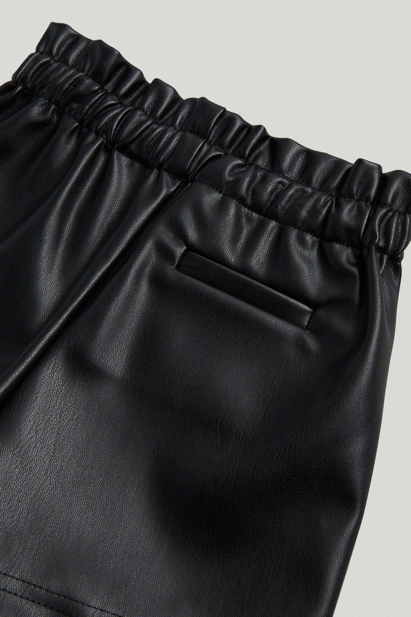 Black Faux-Leather Shorts