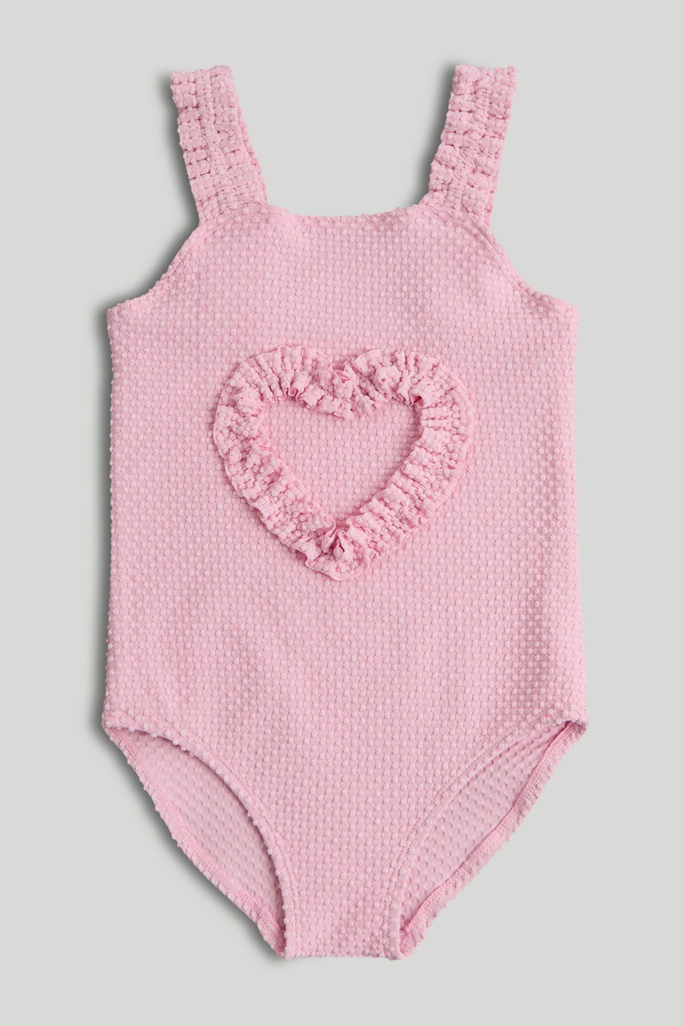 Pink Textured Swimsuit - Pink / 12-18 Months