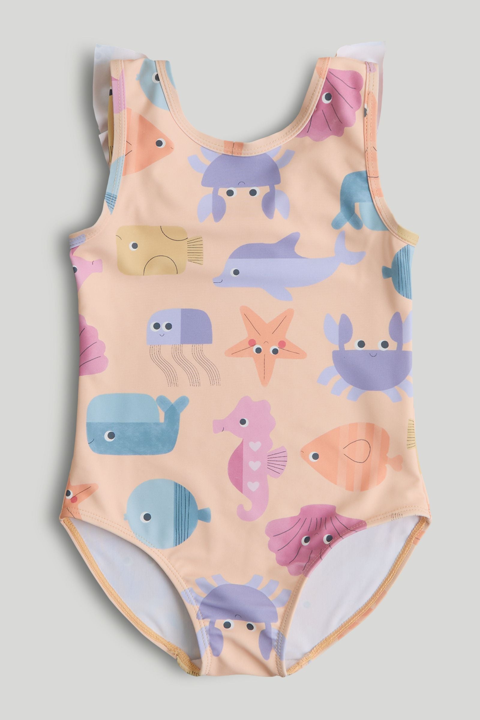 Sealife Swimsuit - Orange / 12-18 Months