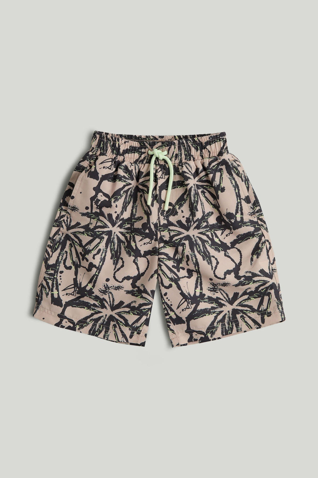 Palm Swim Shorts - Light Brown / 9-10 Years