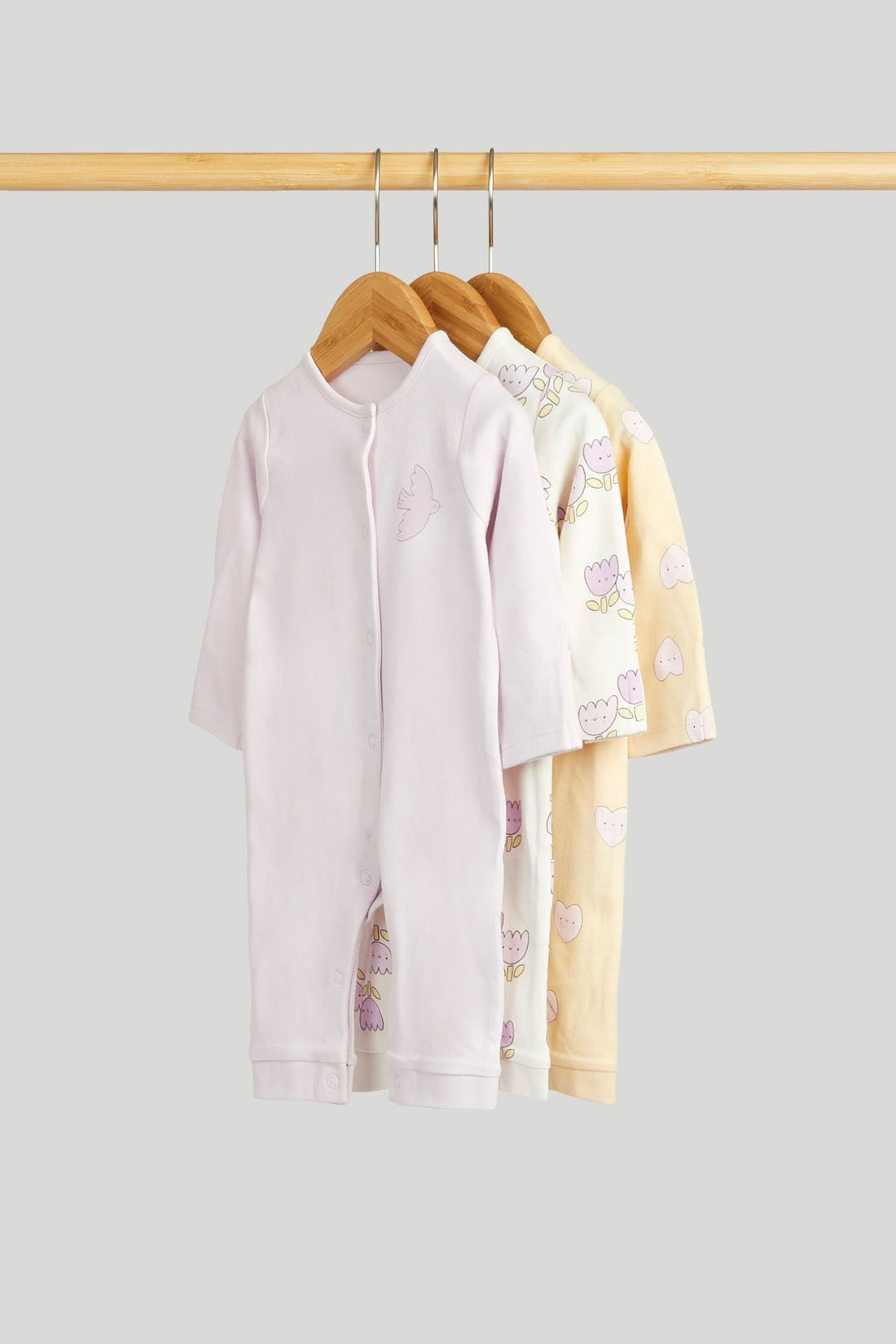 3 Pack Footless Sleepsuits - Multi / 12-18 Months