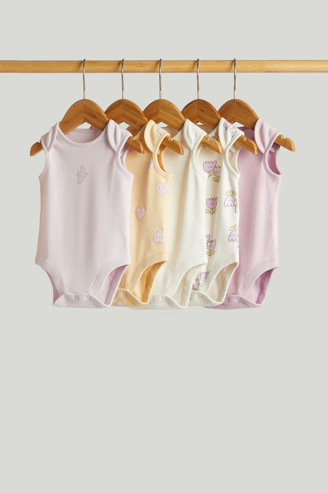 5 Pack Sleeveless Bodysuits - Multi / 12-18 Months