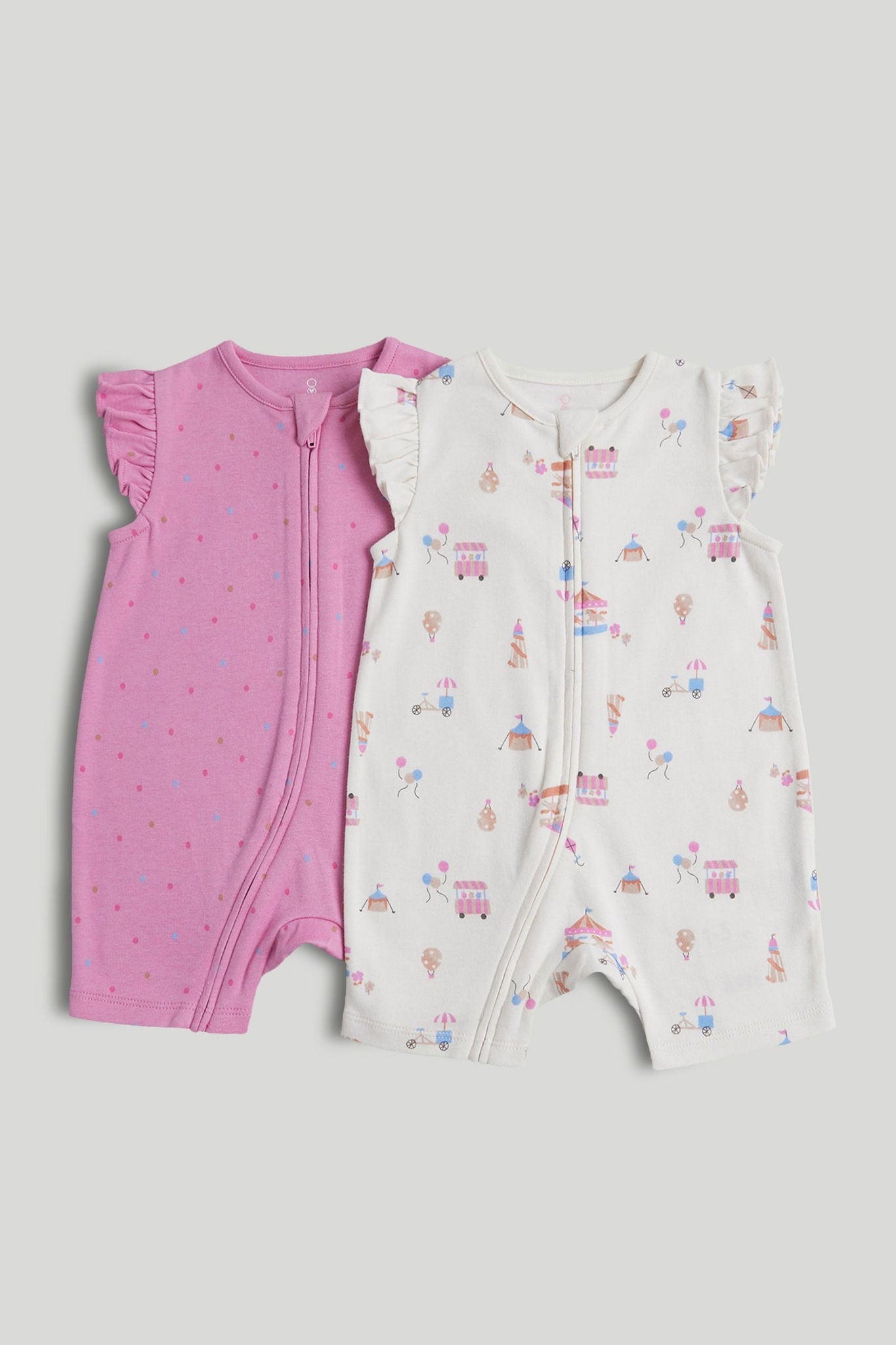 2 Pack Carnival Rompers - Multi / 12-18 Months