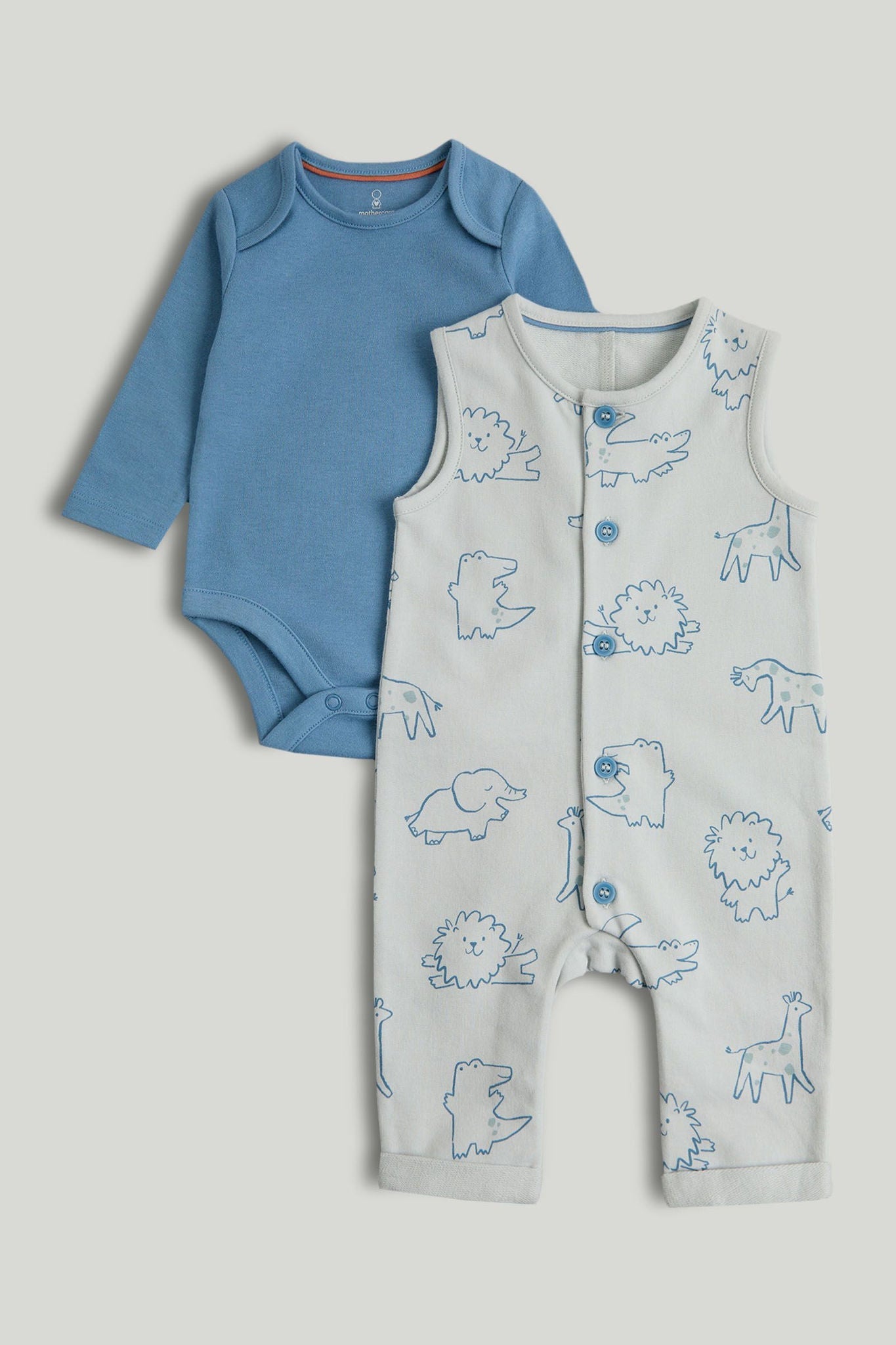 Safari Dungarees and Bodysuit Outfit - Multi / 18-24 Months