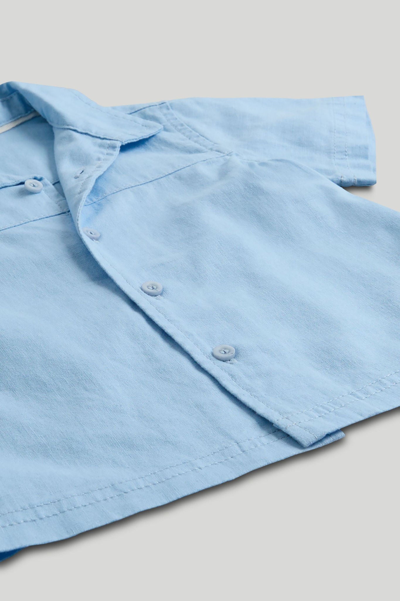 Blue Linen Blend Shirt