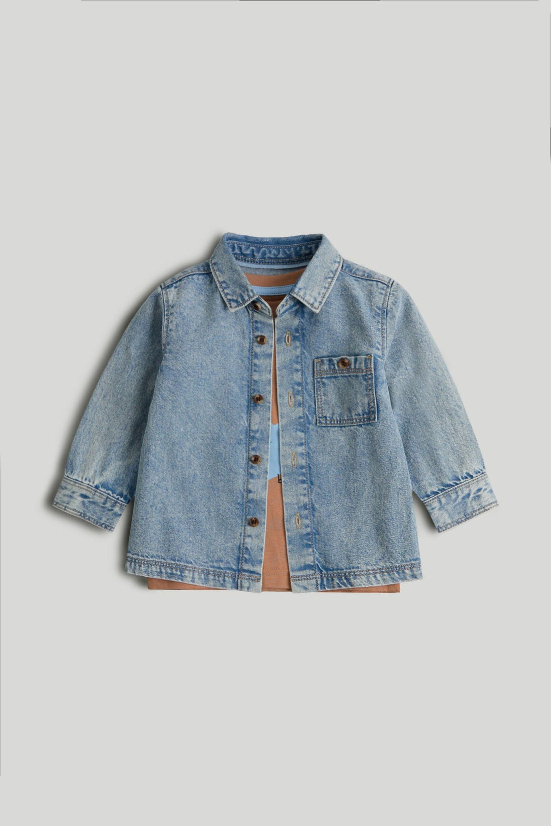 Denim Shirt and T-Shirt Set - Blue / 12-18 Months