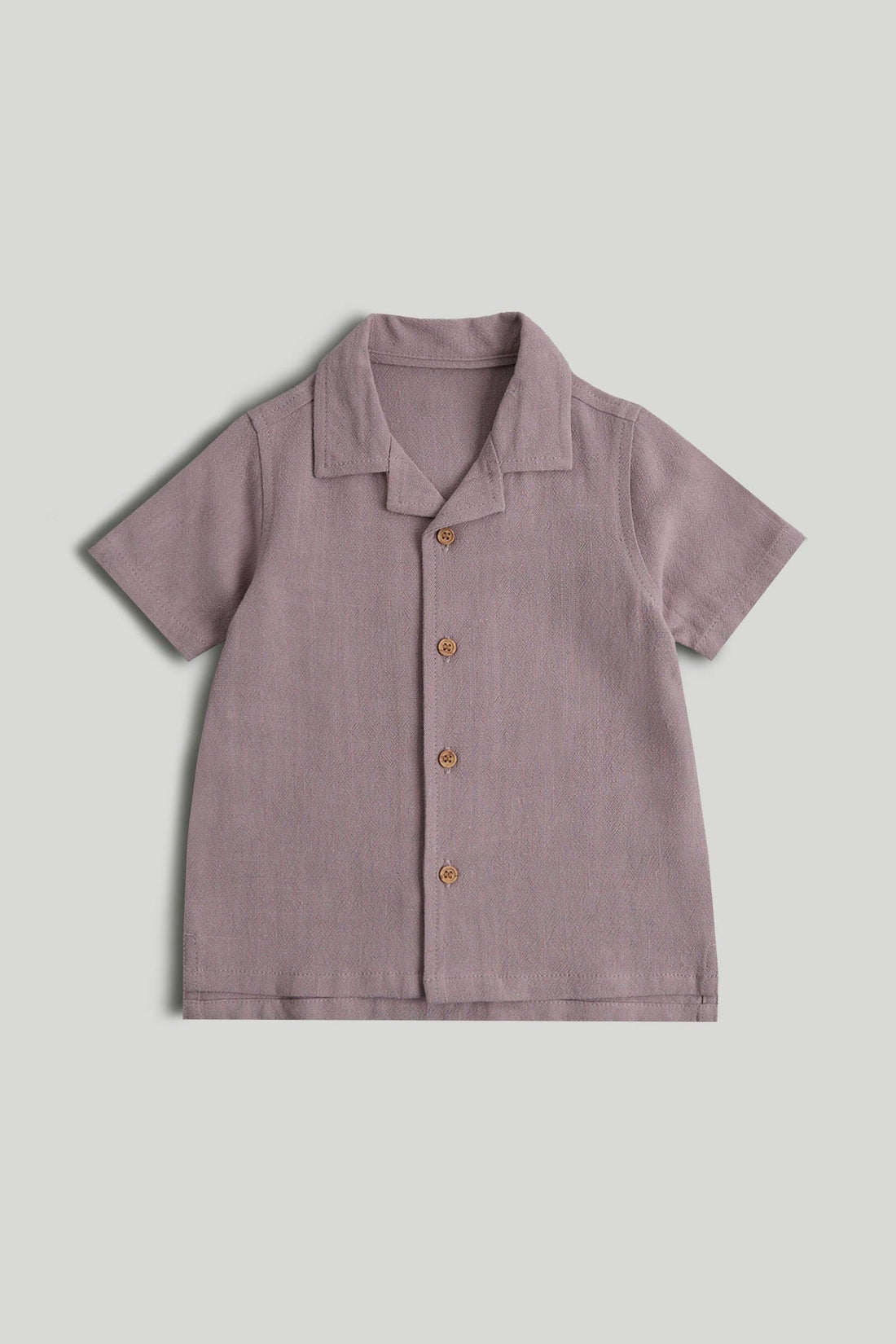 Pink Linen Blend Shirt - Dark Purple / 12-18 Months