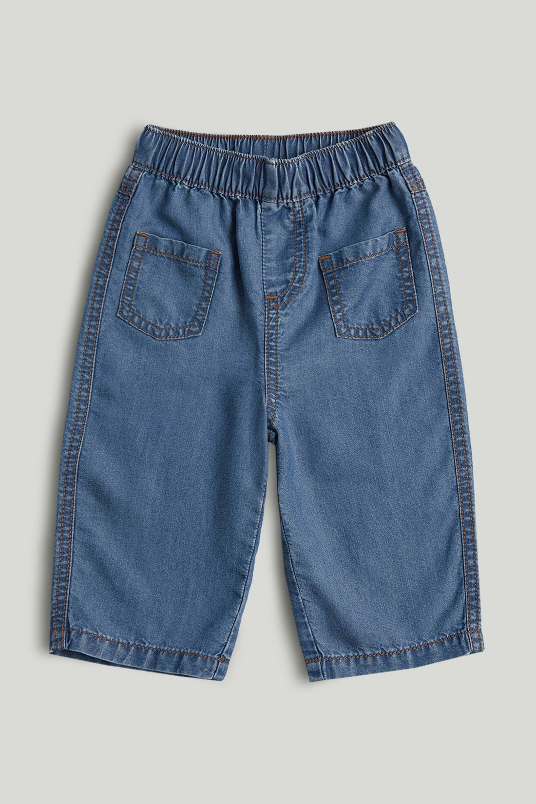 Barrel-Leg Denim Jeans - Blue / 12-18 Months