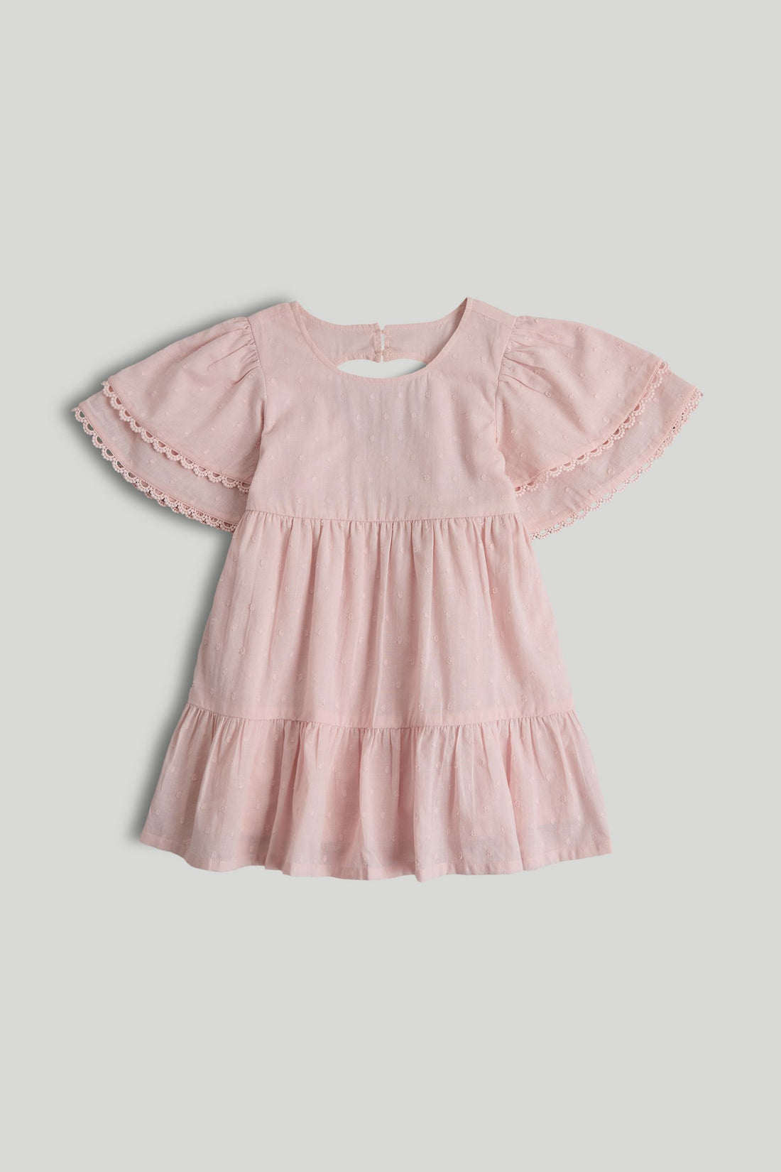 Pink Tiered Dress - light green / 12-18 Months