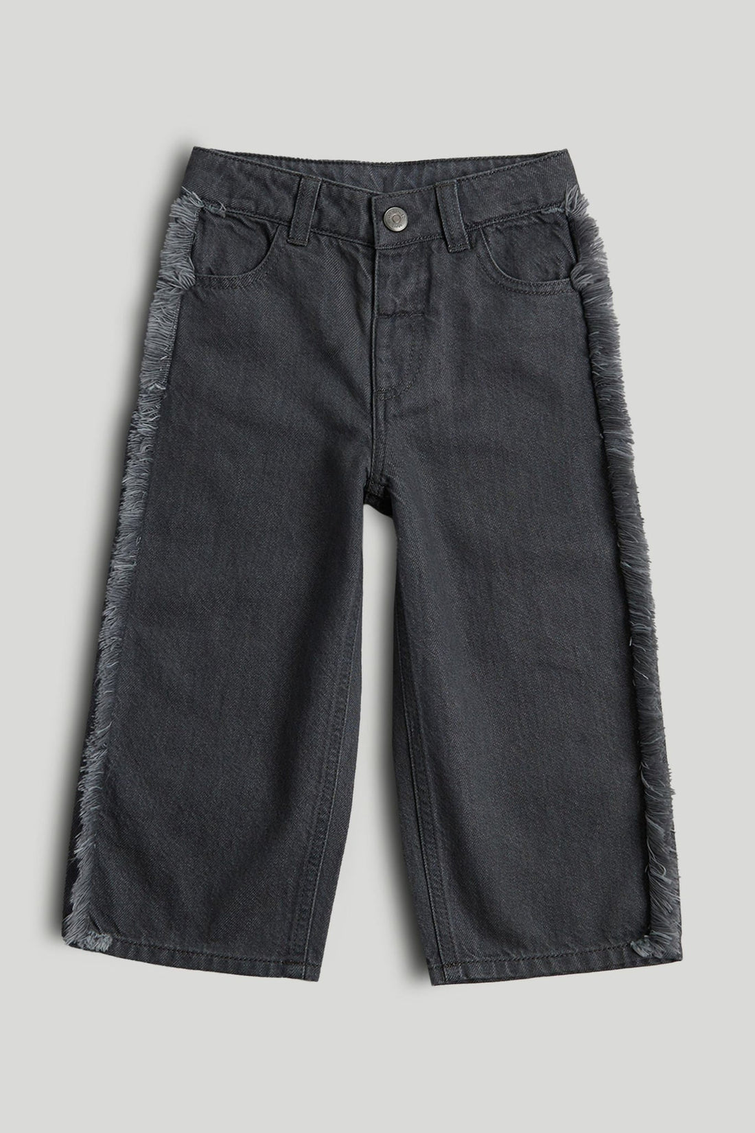 Grey Barrel-Leg Denim Jeans - Black / 9-10 Years