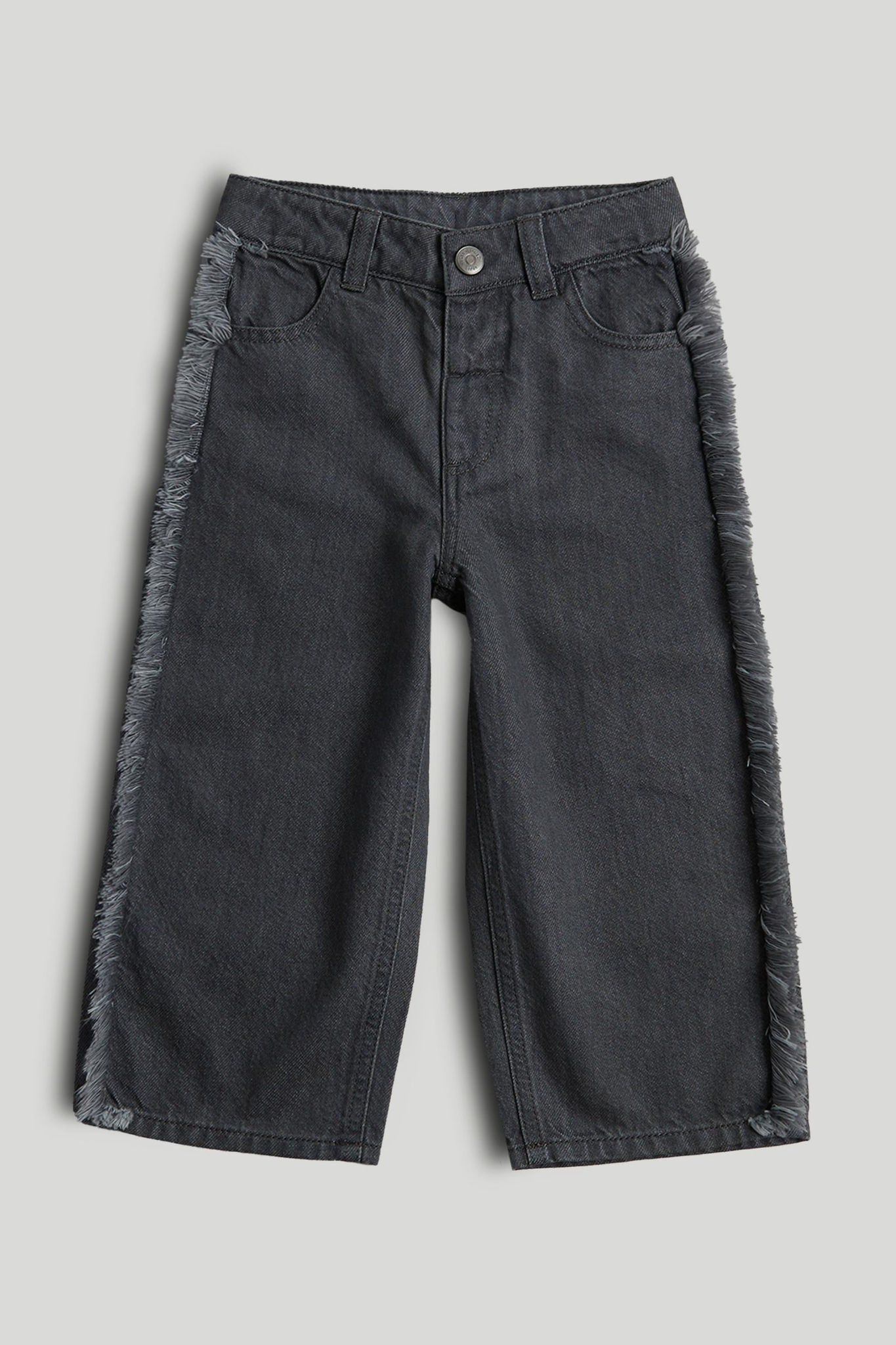 Grey Barrel-Leg Denim Jeans - Black / 9-10 Years