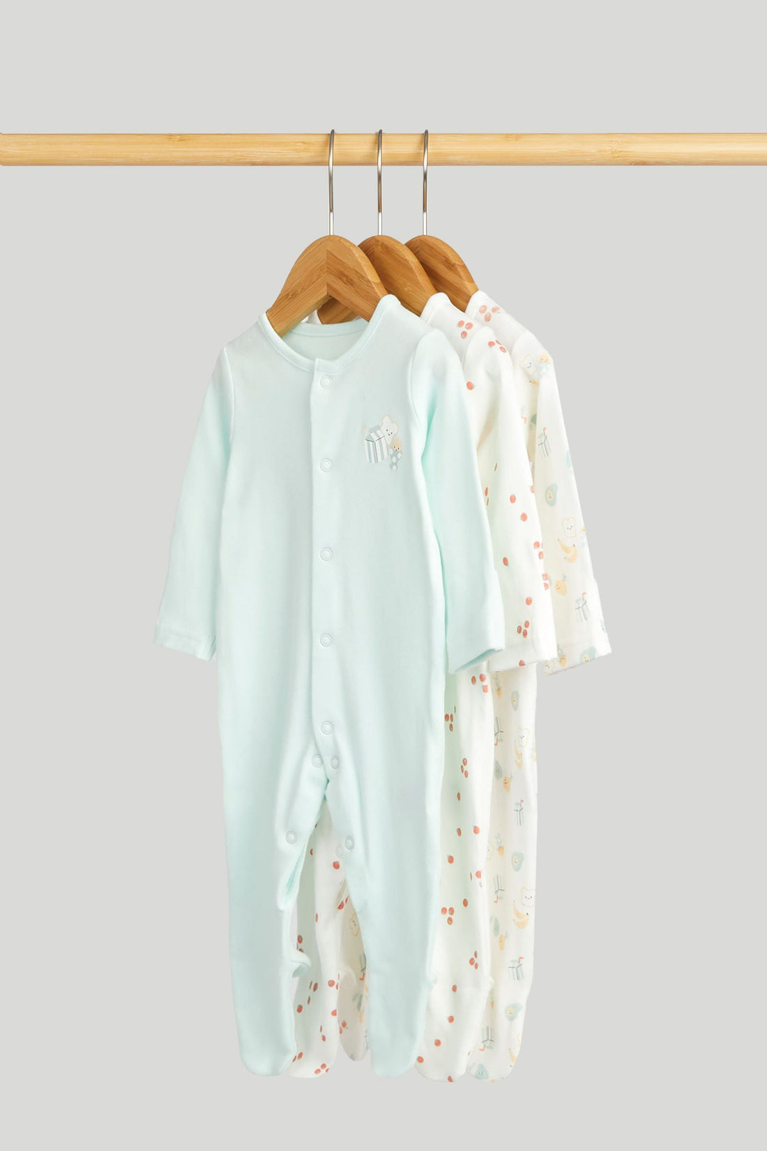 3 Pack Breakfast Friends Sleepsuits - Multi / 12-18 Months