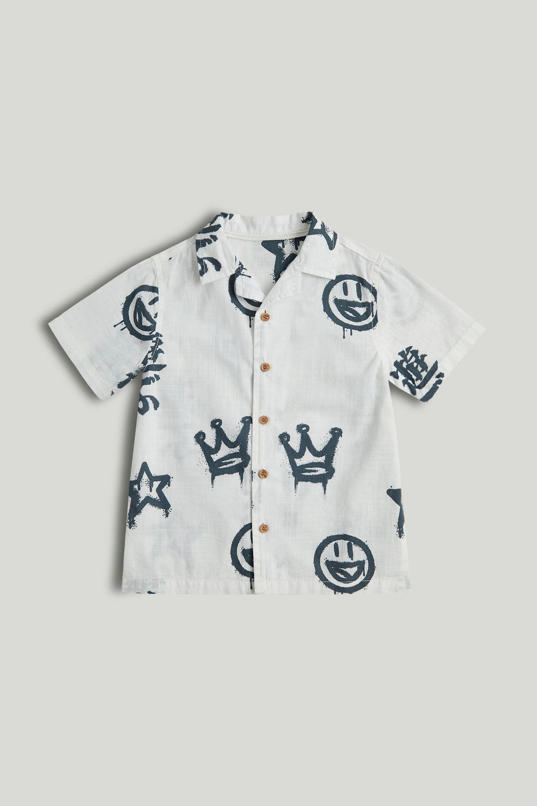 White Printed Shirt - White / 9-10 Years