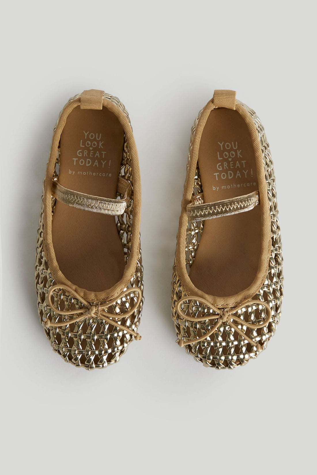 Gold Mesh Ballerina Shoes
