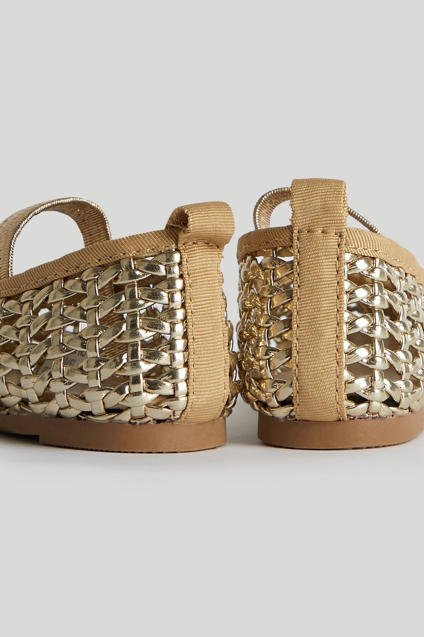Gold Mesh Ballerina Shoes