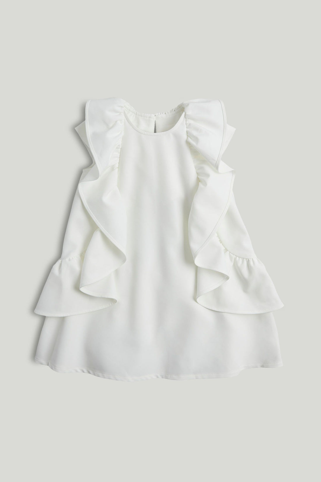 White Flutter Occasion Dress - White / 18-24 Months