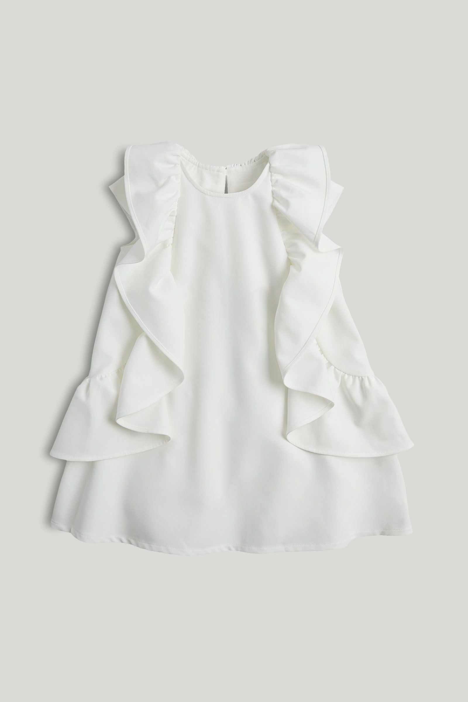 White Flutter Occasion Dress - White / 18-24 Months
