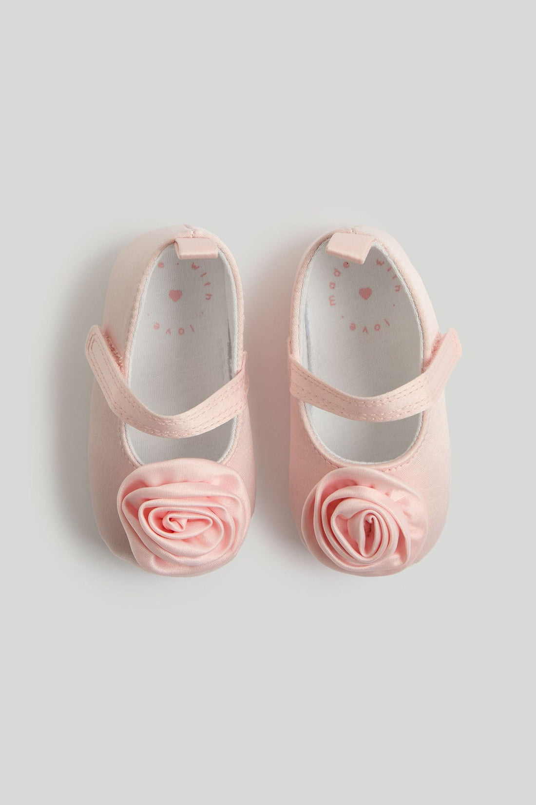 Pink Flower Pram Shoes