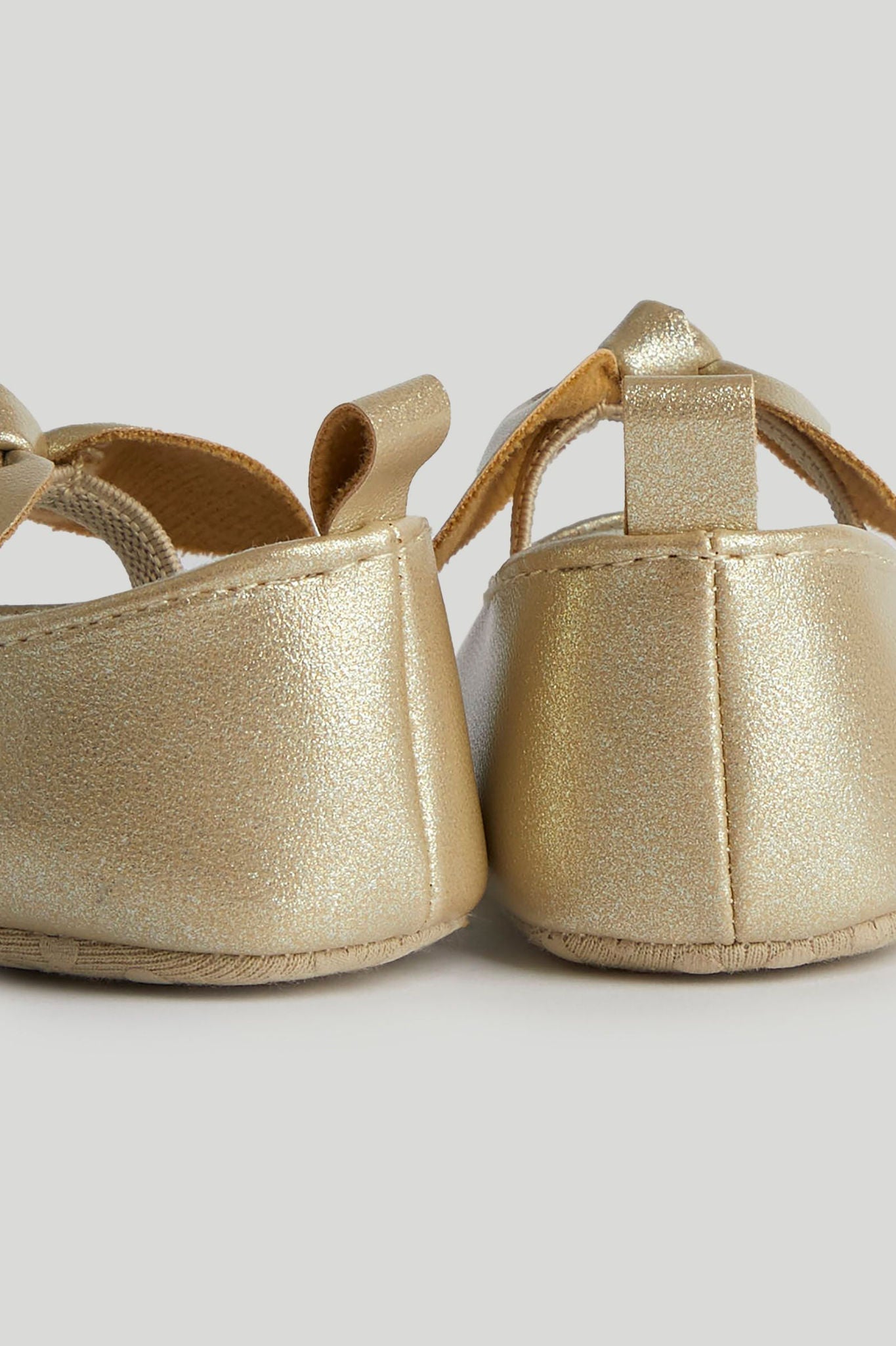 Gold Ballerina Pram Shoes