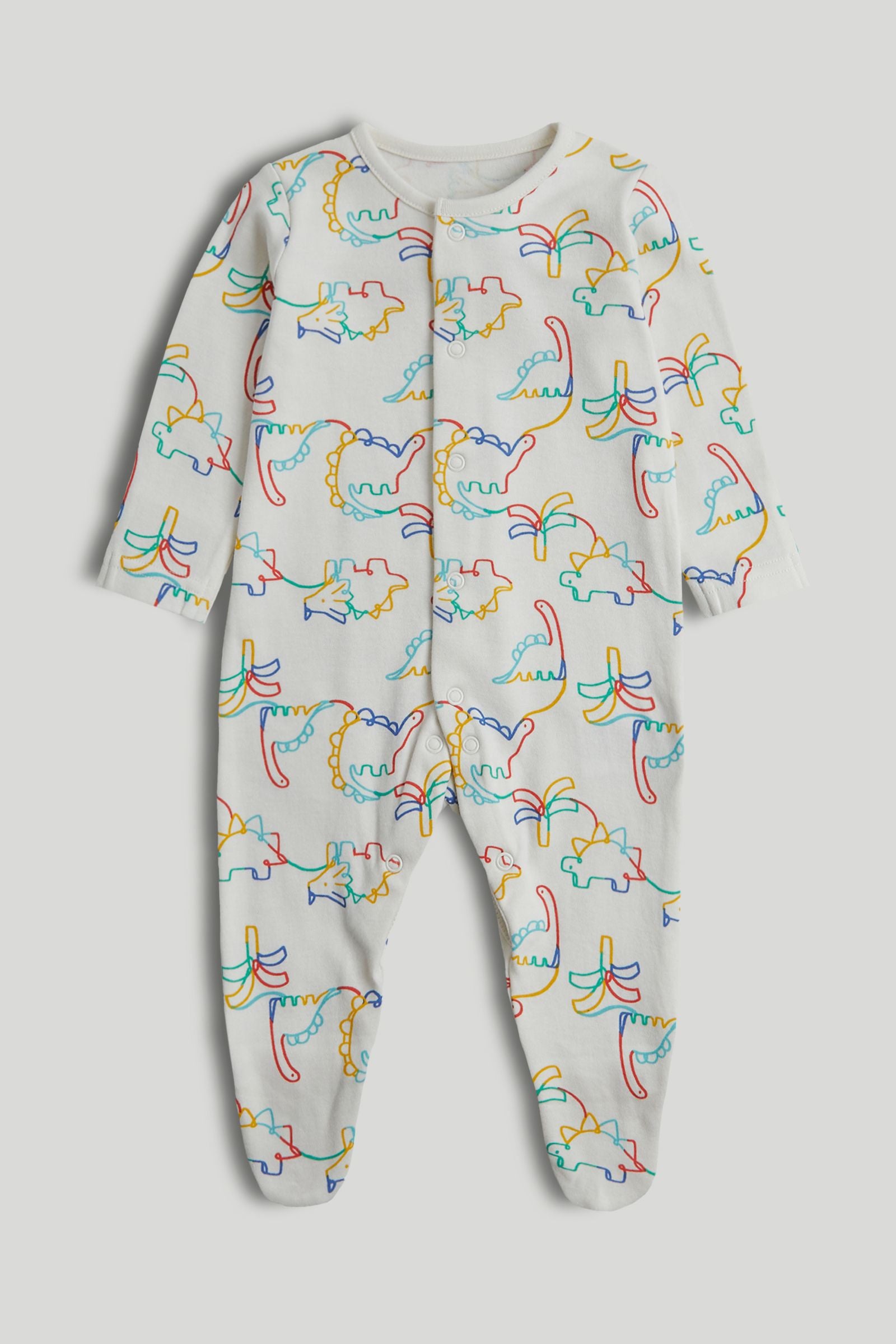 3 Pack Dinosaur Sleepsuits