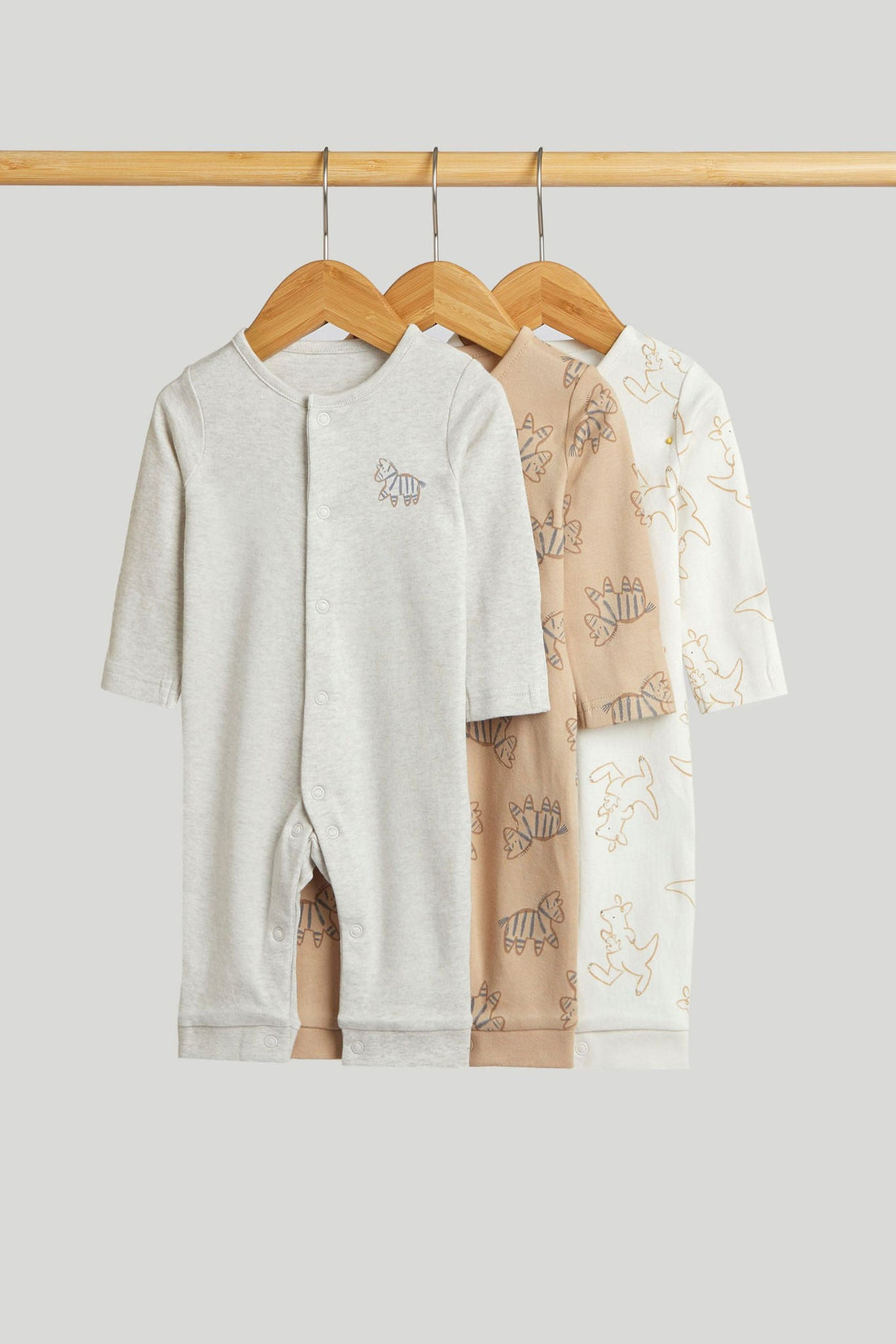 3 Pack Safari Footless Sleepsuits - Multi / Up to 1 Month