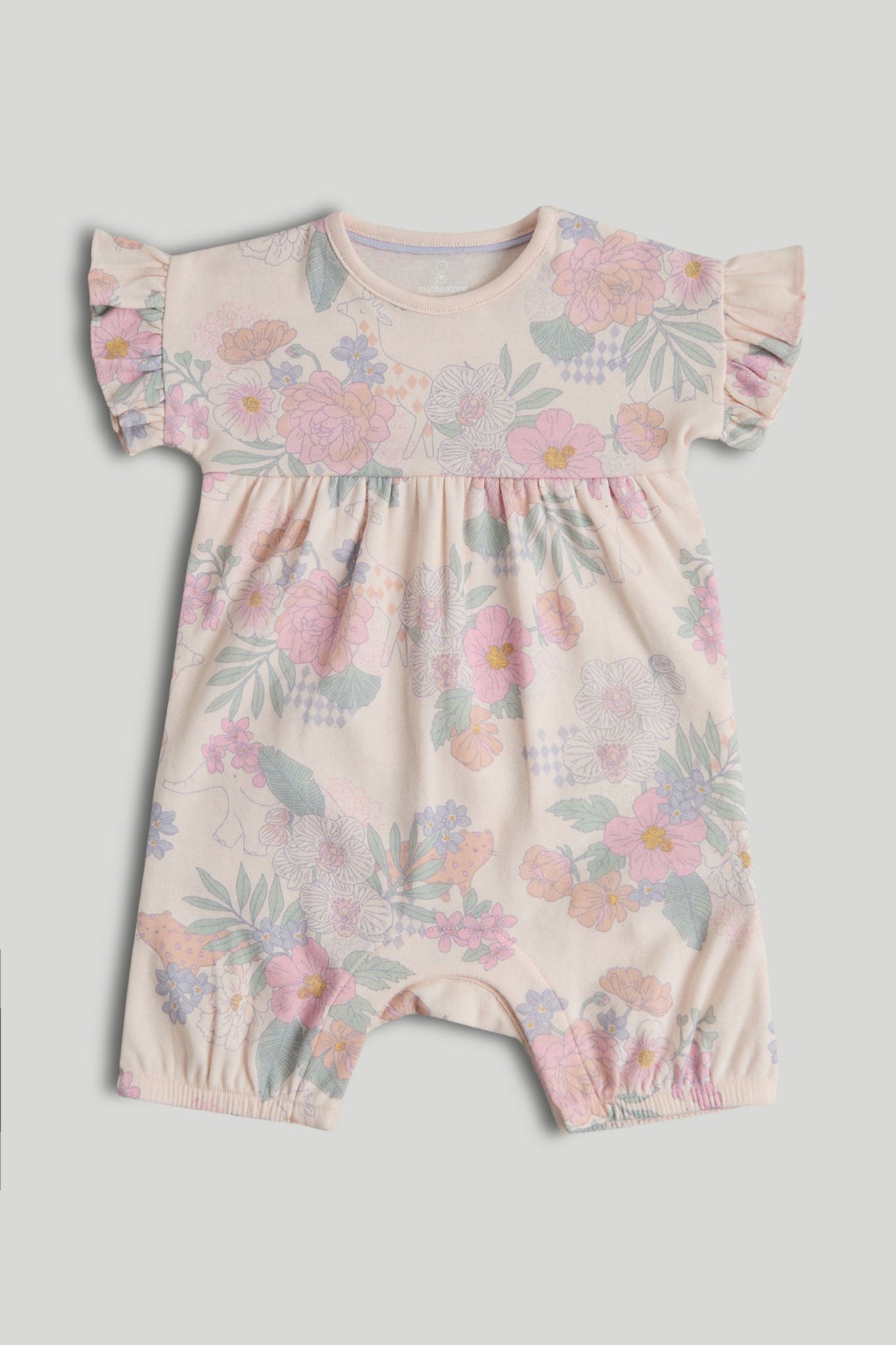Floral Romper - Light Pink / Up to 1 Month