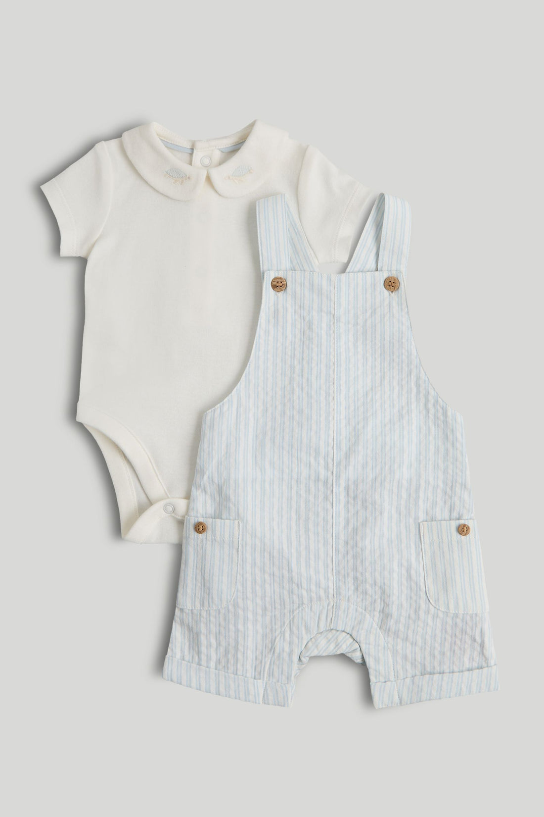My First Bibshorts and Bodysuit Outfit - Light Blue / Up to 1 Month