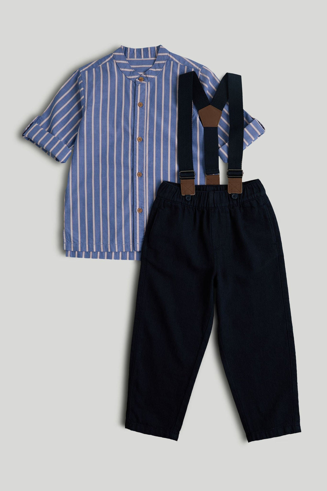 Shirt, Trousers and Braces Outfit - Navy / 18-24 Months