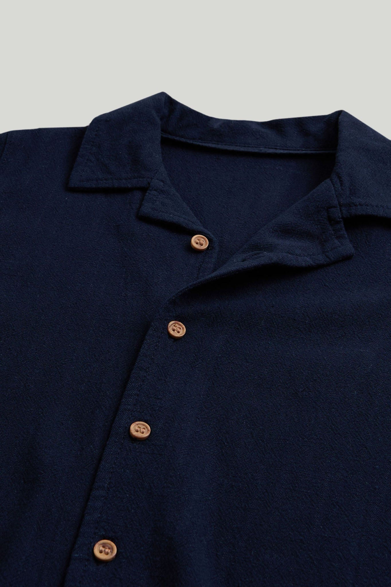 Navy Linen Blend Shirt