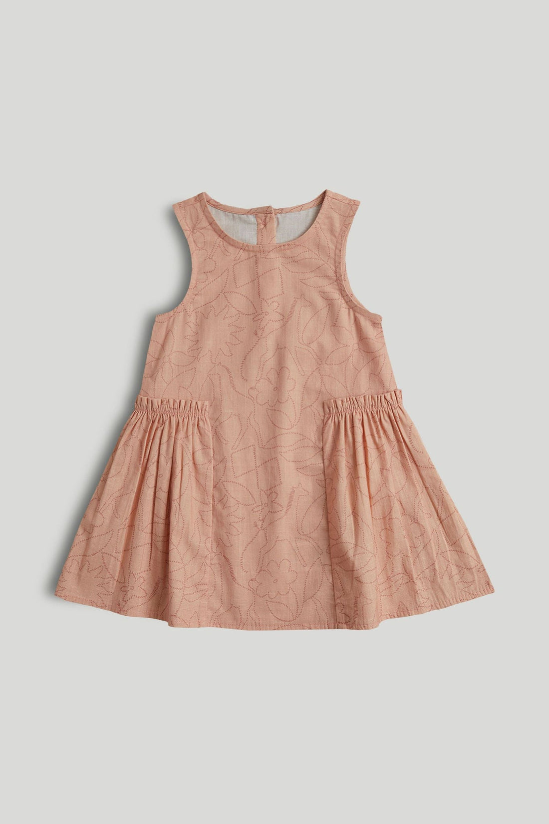 Peach Cotton Dress - Pink / 12-18 Months