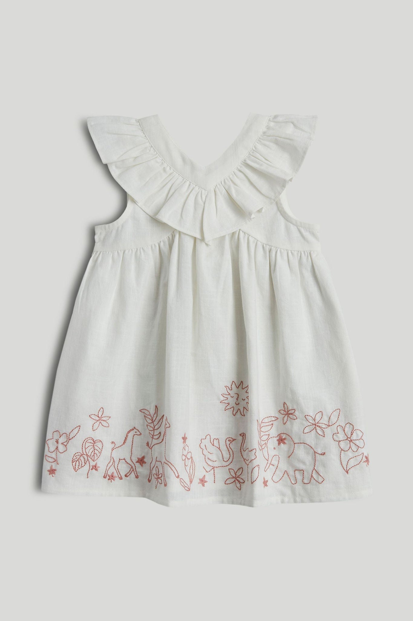 Safari Cotton Dress - Cream / 12-18 Months