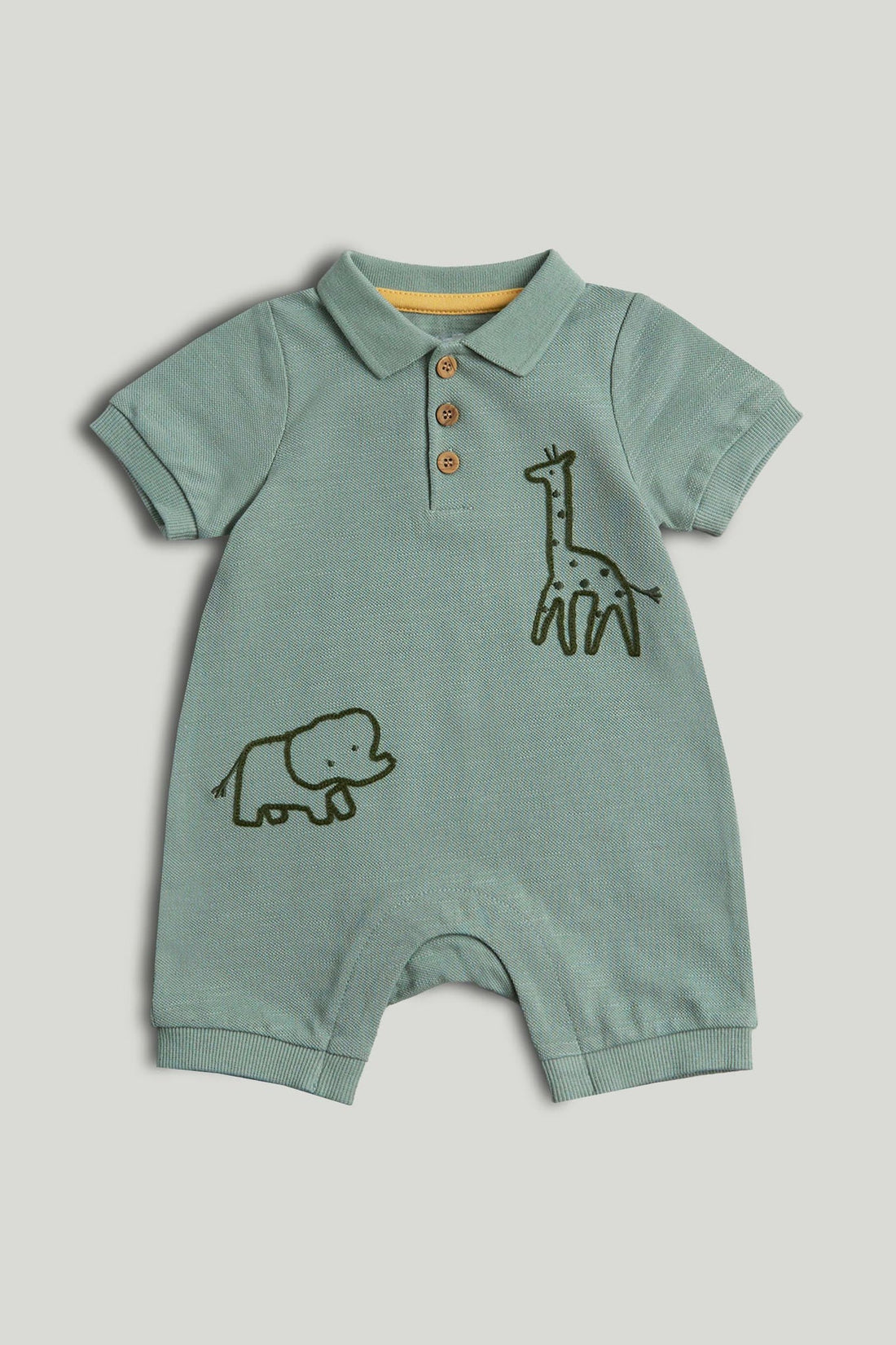Green Safari Romper - Green / Up to 1 Month