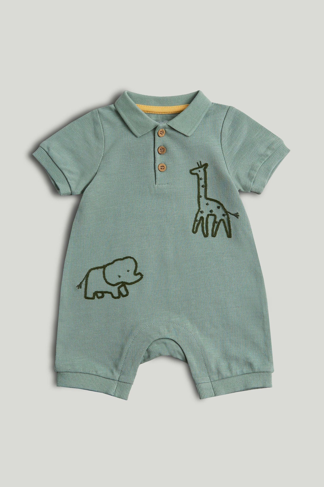 Green Safari Romper - Green / Up to 1 Month