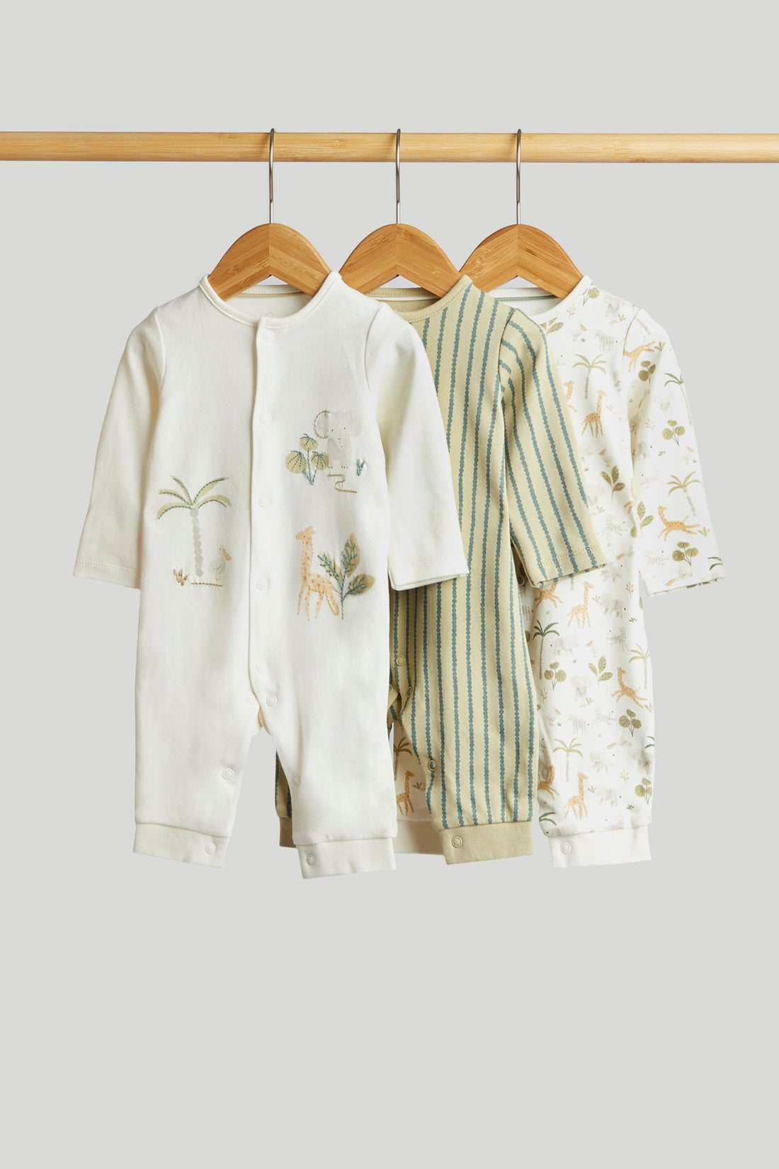 3 Pack Safari Footless Sleepsuits - Multi / Up to 1 Month