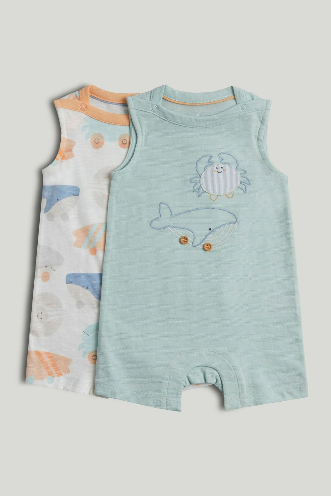 2 Pack Animal Rompers - Multi / 12-18 Months