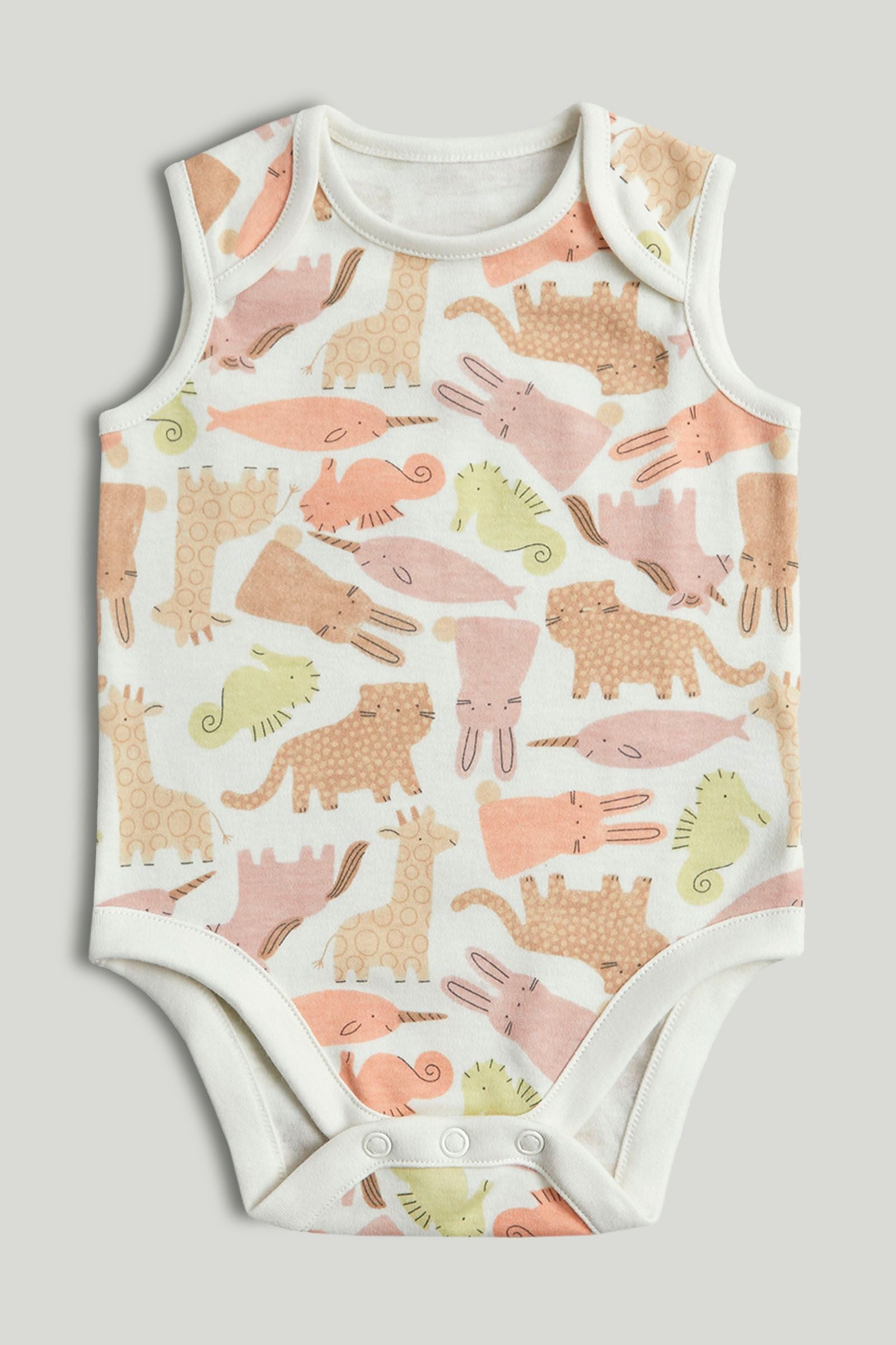 5 Pack Animal Sleeveless Bodysuits