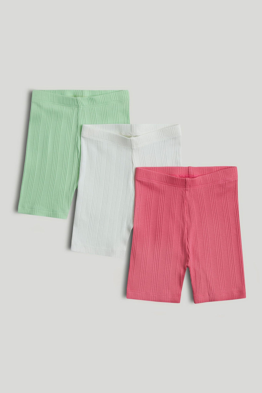 3 Pack Ribbed Cycle Shorts - Multicolor / 12-18 Months