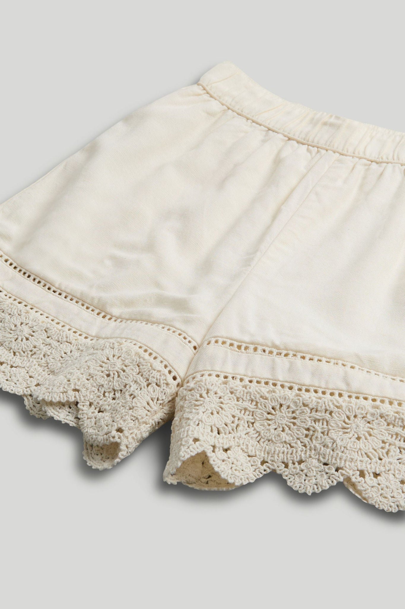 Cream Crochet Shorts