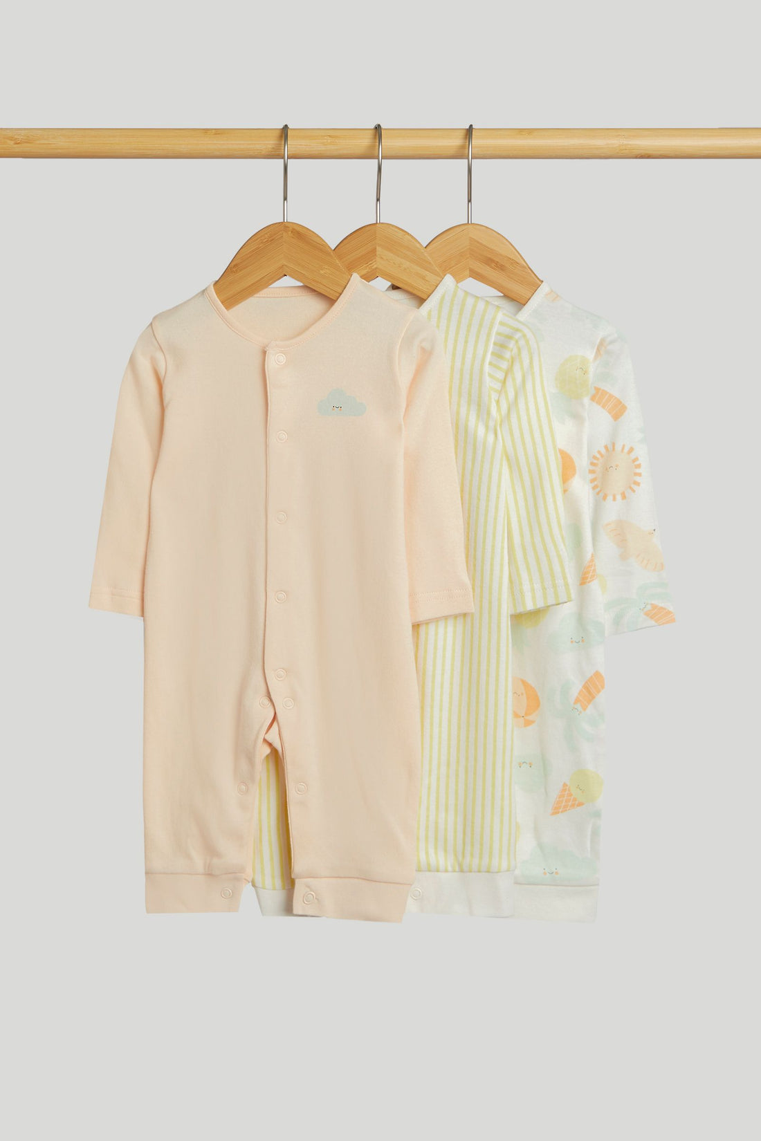 3 Pack Summer Footless Sleepsuits - Multi / 12-18 Months