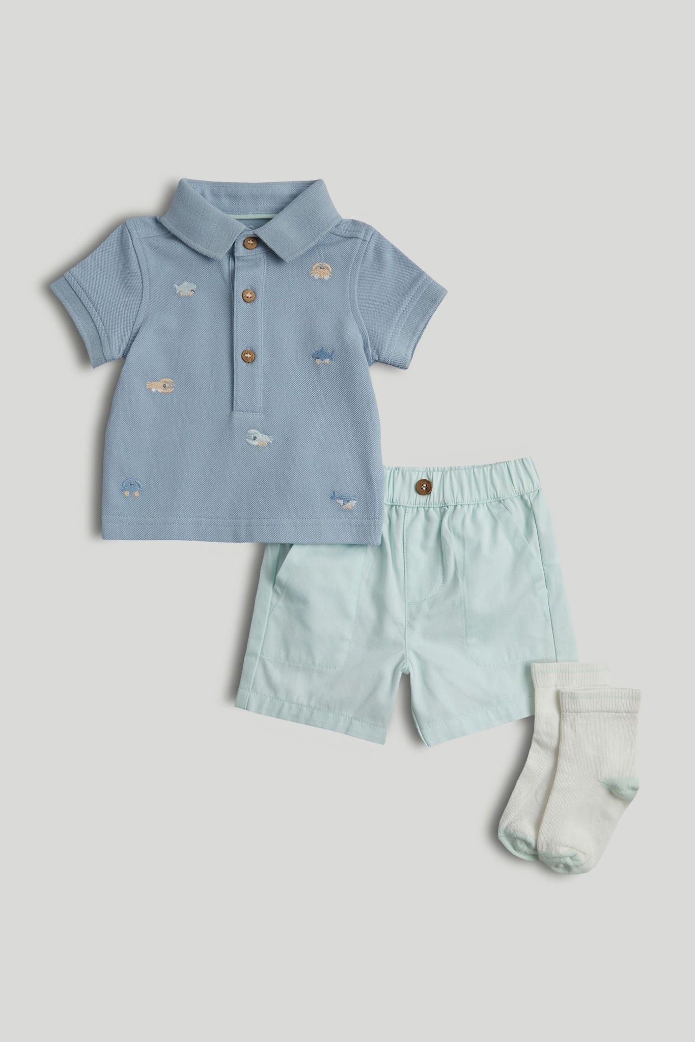 Polo Shirt, Shorts and Socks Outfit - Multi / 12-18 Months