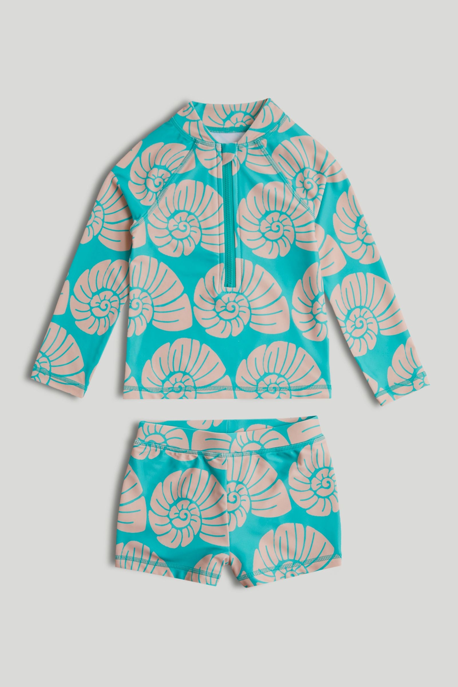 Green Sunsafe UPF50+ Rash Vest and Shorts Set - Multi / 9-10 Years