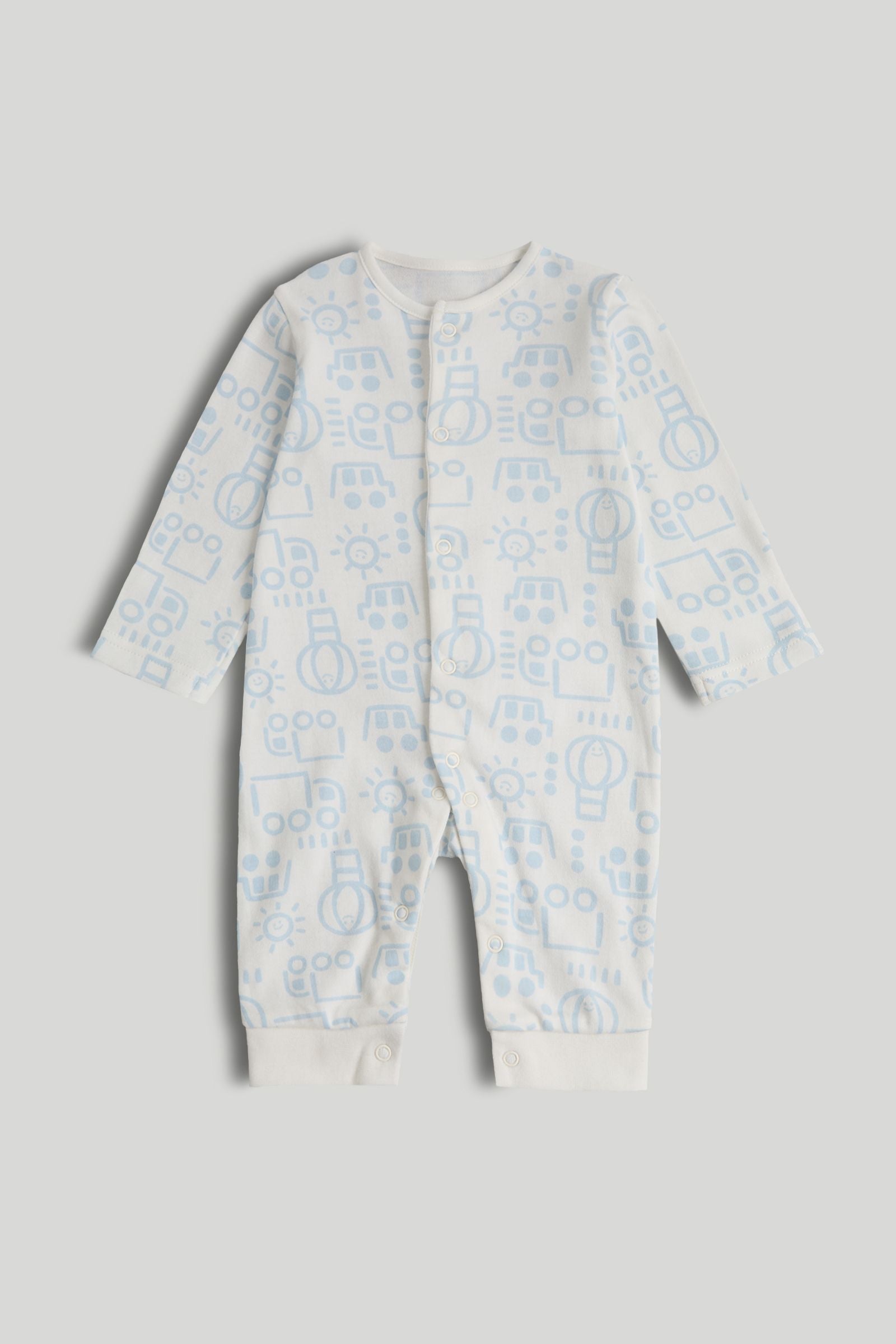 3 Pack Transport Footless Sleepsuits