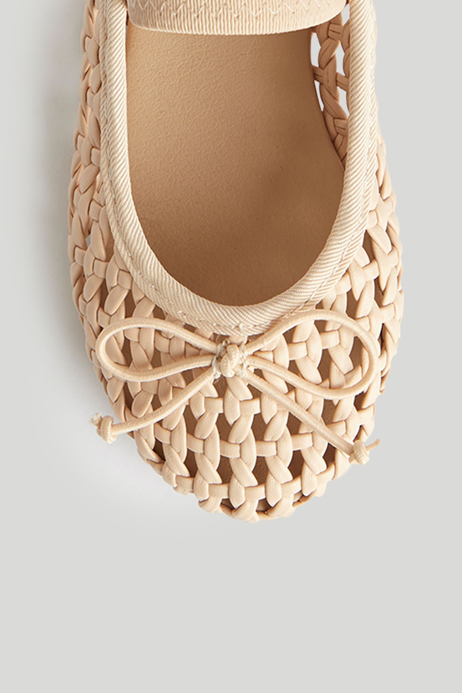 Dusky Pink Lattice Ballerina Shoes