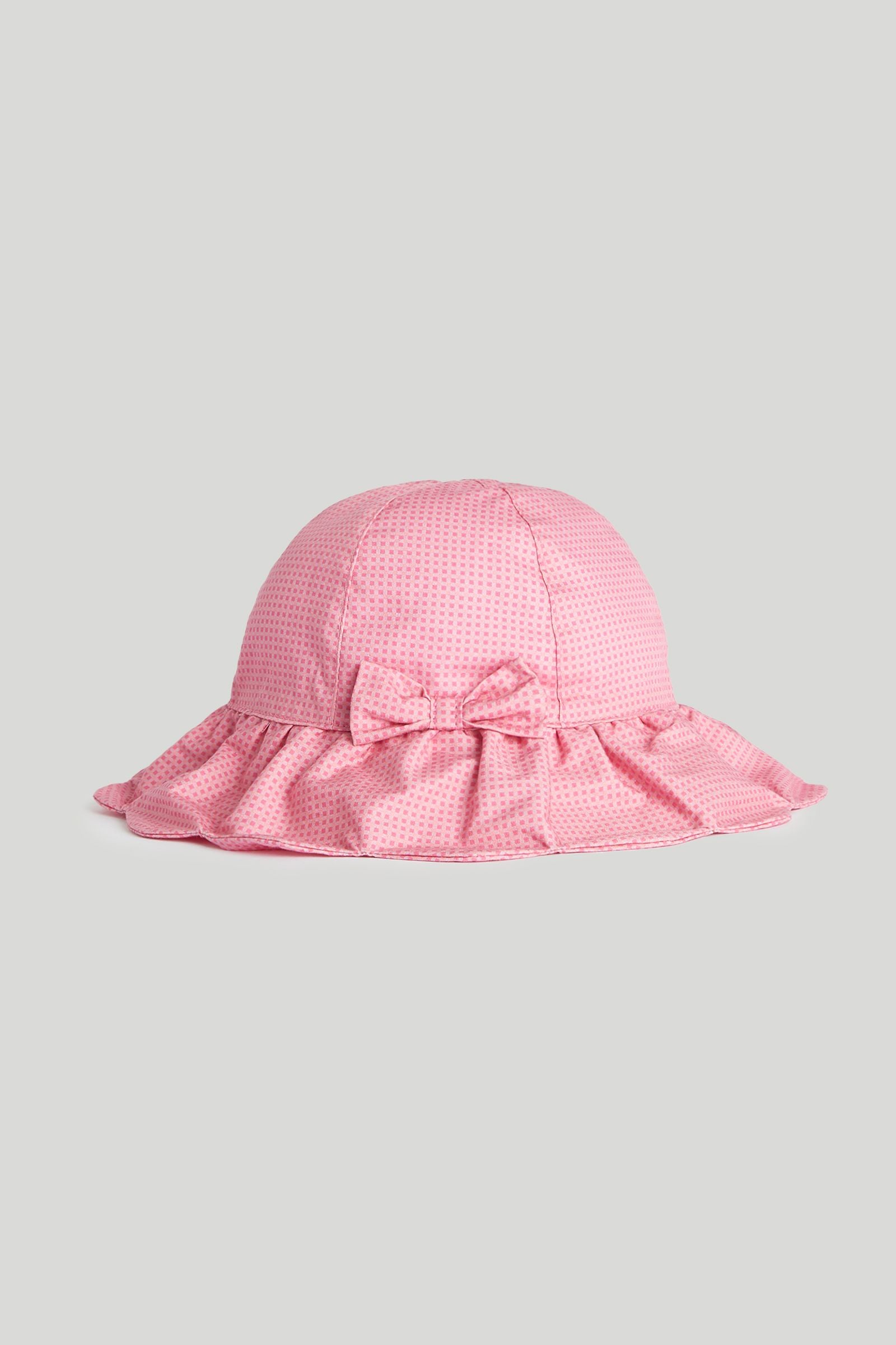 Pink Gingham UPF50+ Sun Hat - Pink / 6-12 Months