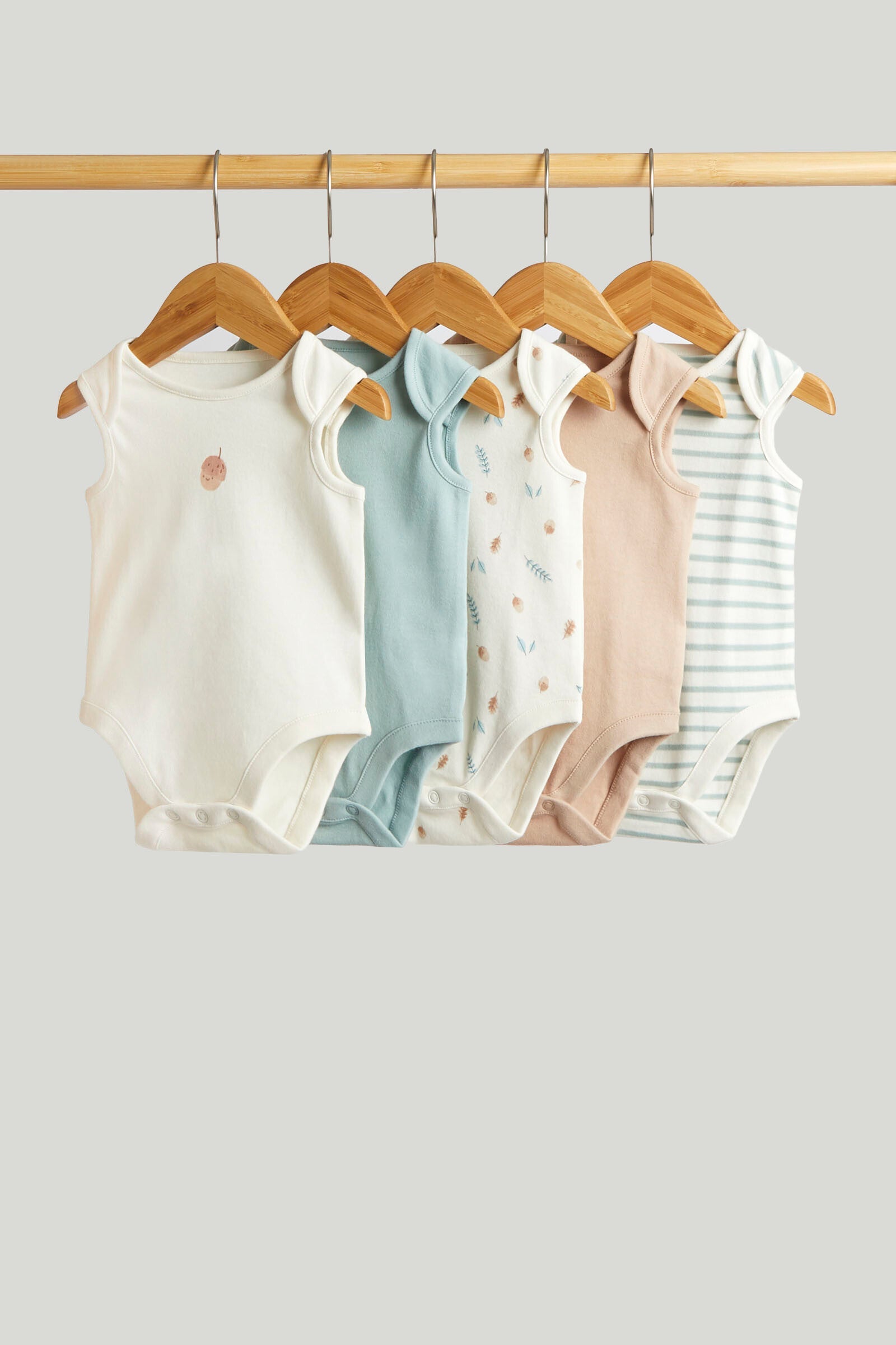 5 Pack Acorns Sleeveless Bodysuits - Multicolor / Up to 1 Month