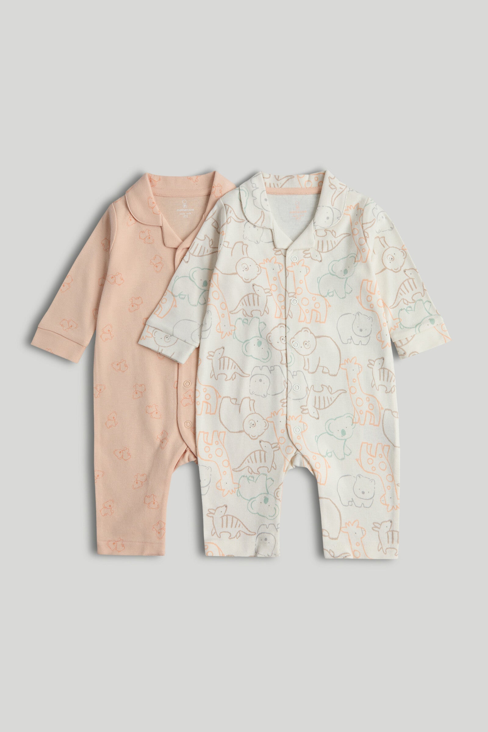 2 Pack All-in-One Pyjamas - Multicolor / 12-18 Months