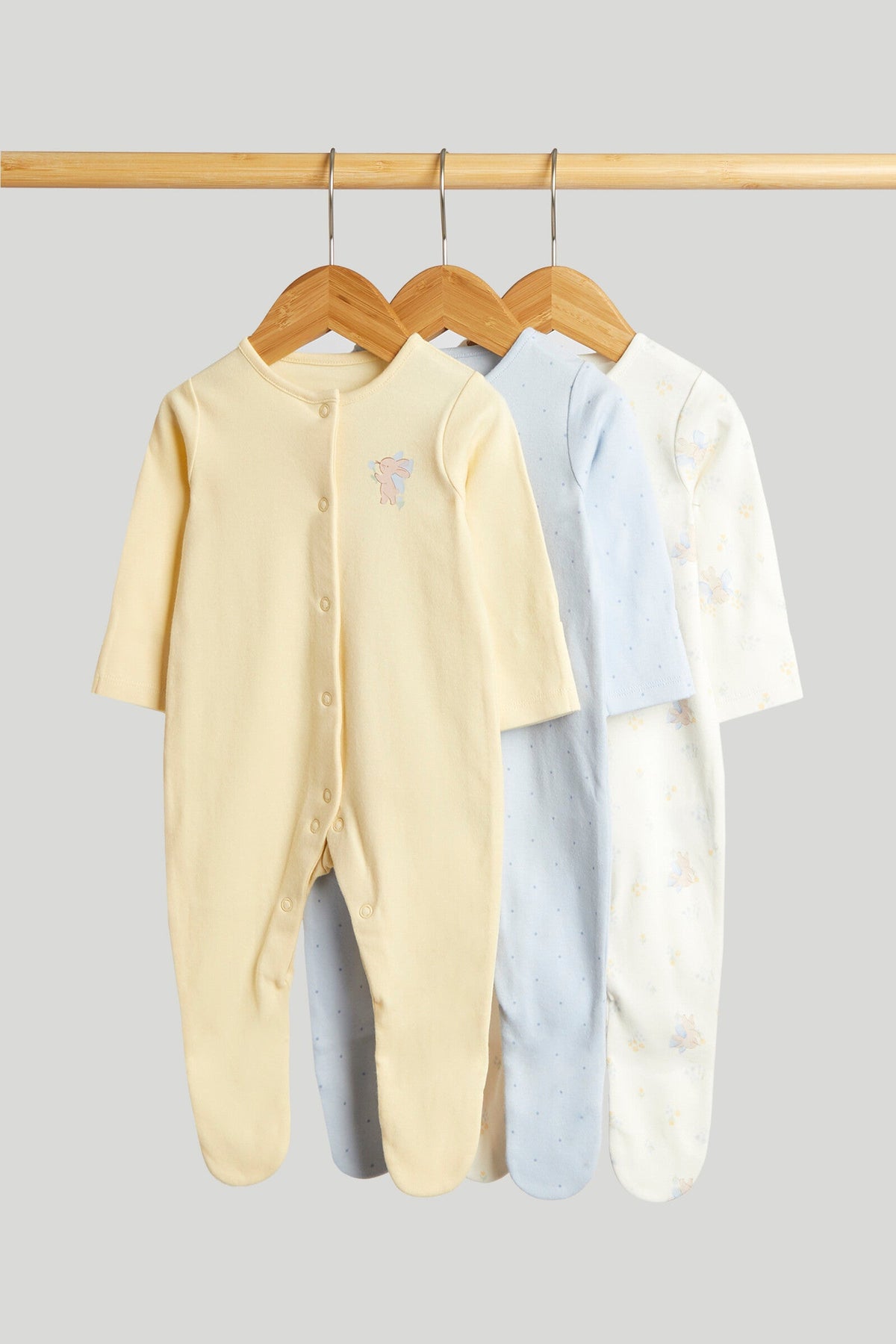 3 Pack Fairy Bunny Sleepsuits