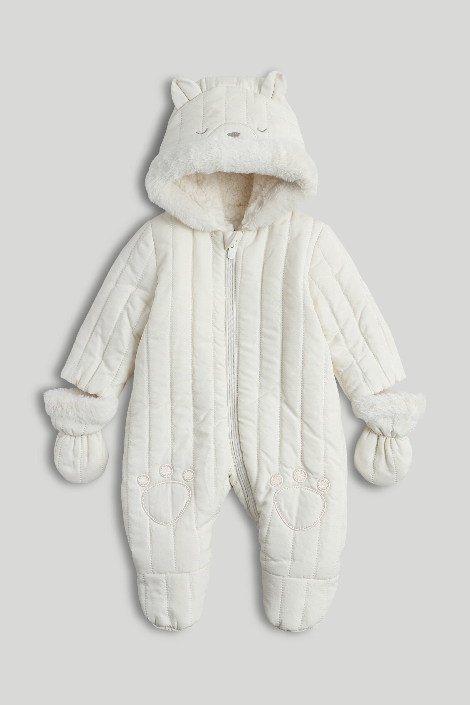 Cream Quilted Snowsuit - Beige / Up to 1 Month