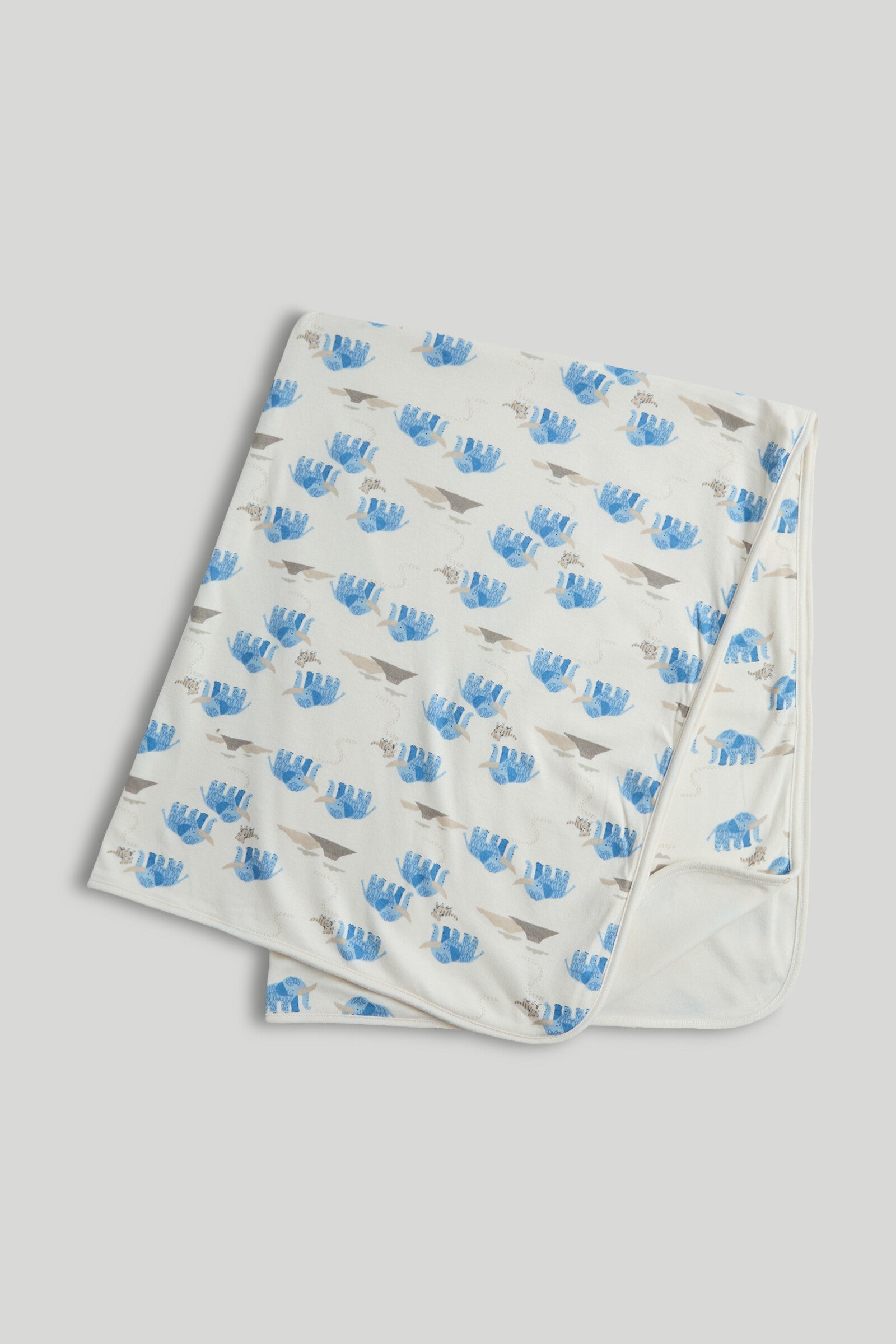 My First Blue Cotton Shawl - Beige