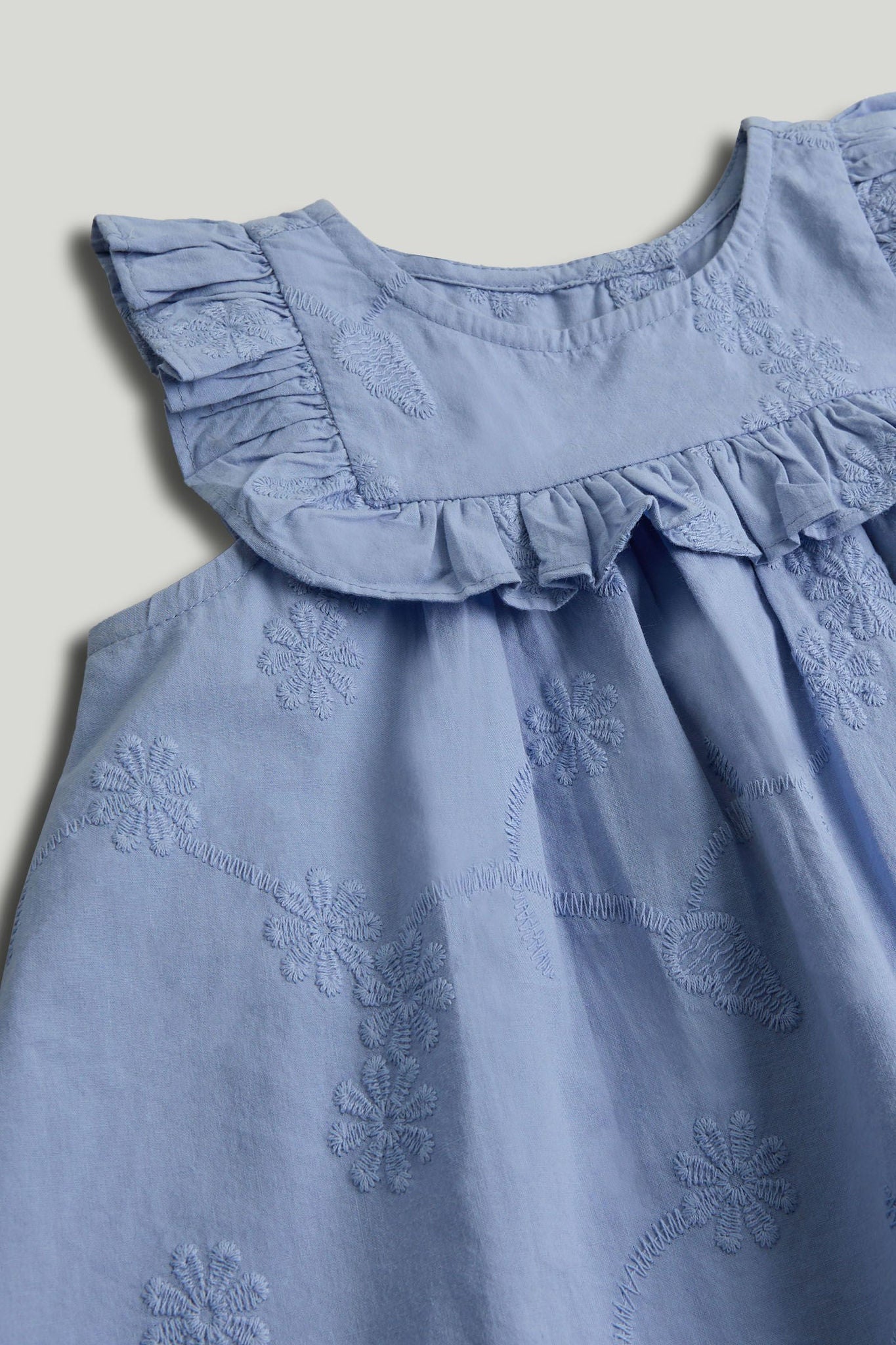 Blue Broderie Dress